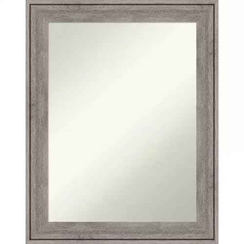 23" x 29" Non-Beveled Regis Barnwood Gray Wood Bathroom Wall Mirror - Amanti Art