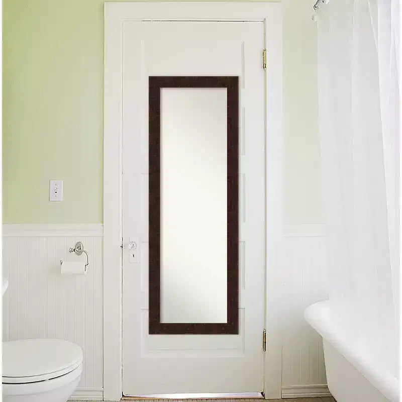 Specchio a figura intera William Narrow da 18" x 52" con cornice bronzo da appendere alla porta - Amanti Art: Cornice in polistirene, nessun montaggio richiesto
