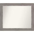 33" x 27" Non-Beveled Regis Barnwood Gray Wood Bathroom Wall Mirror - Amanti Art
