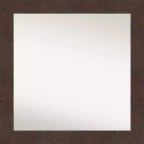 31" x 31" Non-Beveled Wildwood Brown Bathroom Wall Mirror - Amanti Art: Modern Square Vanity, Polystyrene Frame