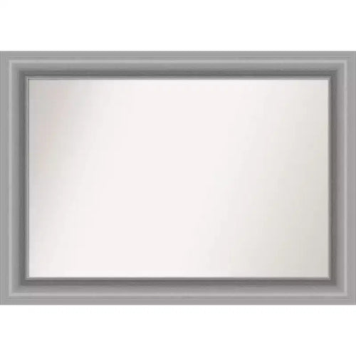 42" x 30" Non-Beveled Peak Polished Nickel Wall Mirror - Amanti Art: Includes Mounting Hardware