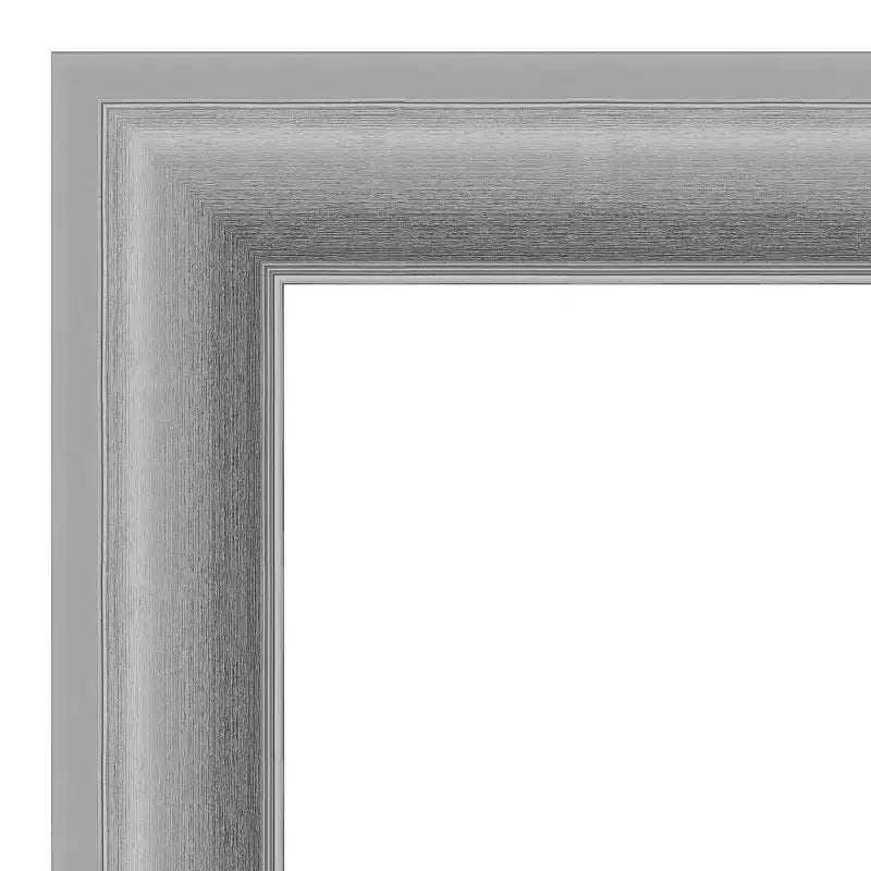 Specchio da parete Amanti Art 42" x 30" in nichel lucido, con bordo piatto, modello Peak: Include l'hardware per il montaggio