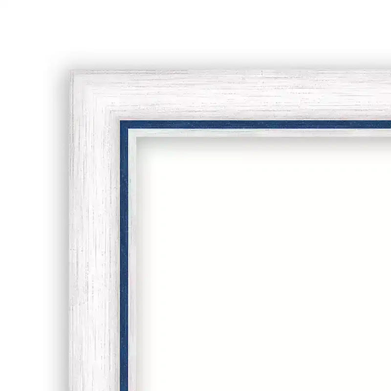 20"x26" Specchio da parete non smussato Morgan in legno per bagno Bianco/Blu - Amanti Art: Stile moderno, cornice in legno, a parete