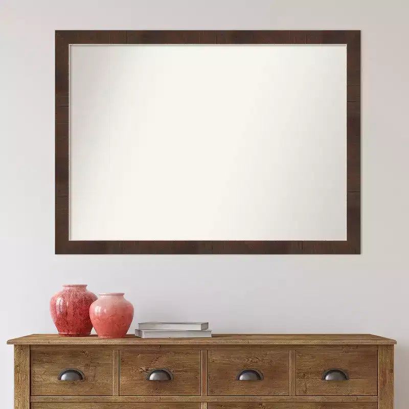 Specchio da Parete Stretto Amanti Art Wildwood Marrone Non Smussato 41" x 30"