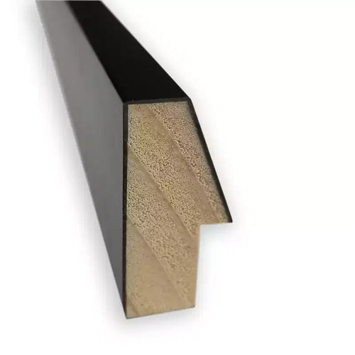 29" x 23" Specchio da Parete per Bagno Lucie Wood Nero Non Smussato - Amanti Art: Contemporaneo, a Parete