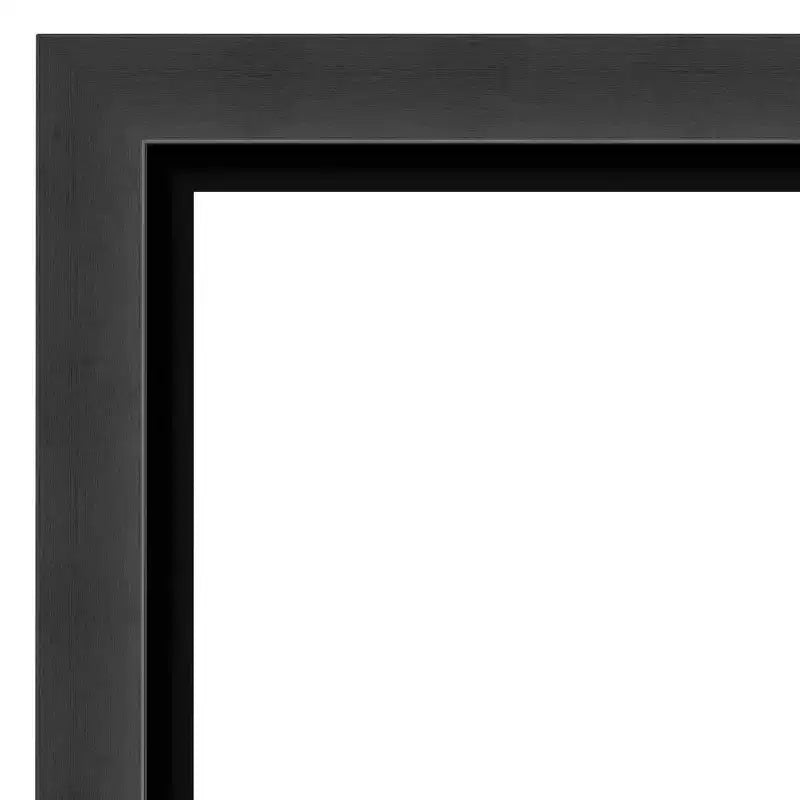 Specchio da parete per bagno Amanti Art 33" x 27" senza smussatura nero Tuxedo: rettangolare, cornice in polistirene, include hardware per il montaggio