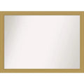 42" x 31" Non-Beveled Grace Bathroom Wall Mirror Brushed Gold - Amanti Art: Rectangle, Polystyrene Frame, Wall Mounted