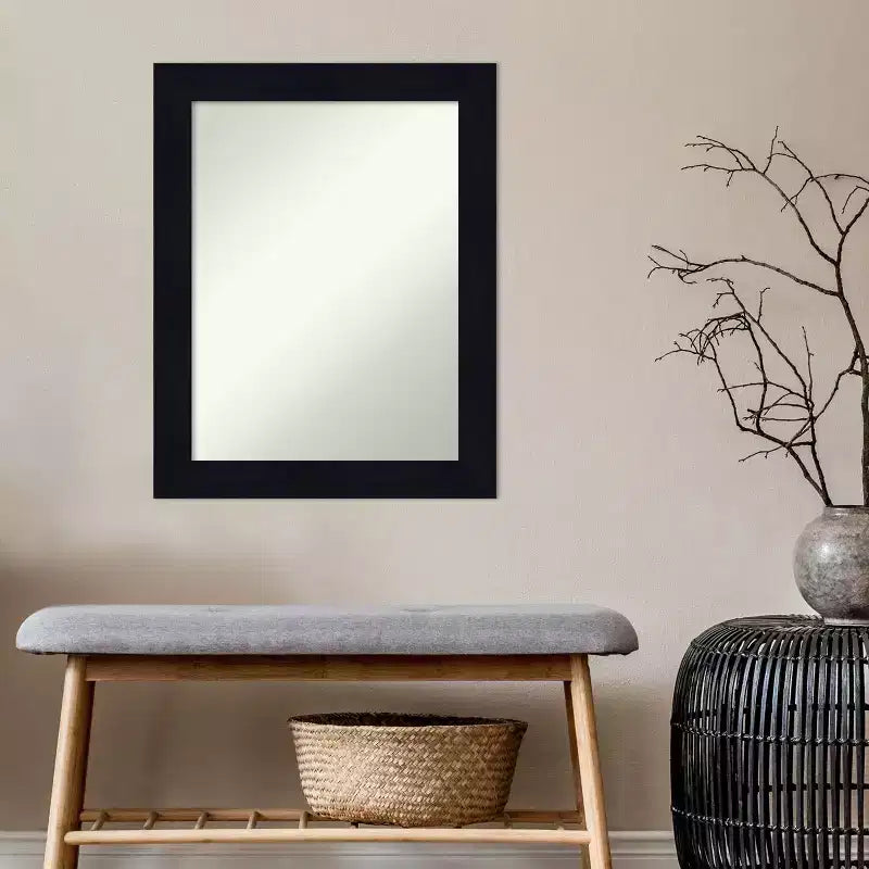 Specchio da Parete in Legno Shiplap Blu Marino Non Smussato 22" x 28" - Amanti Art