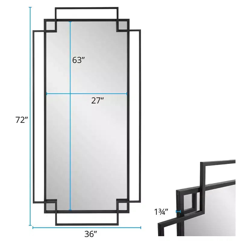 Specchio da parete Howard Elliott 43"x26" Contessa Open Work con cornice: forma moderna e originale, nessun assemblaggio, cornice in vetro