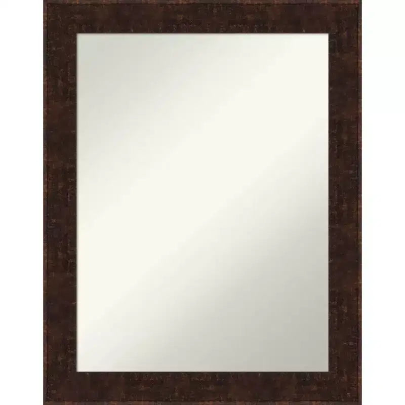 22" x 28" Non-Beveled William Mottled Bronze Narrow Wall Mirror - Amanti Art