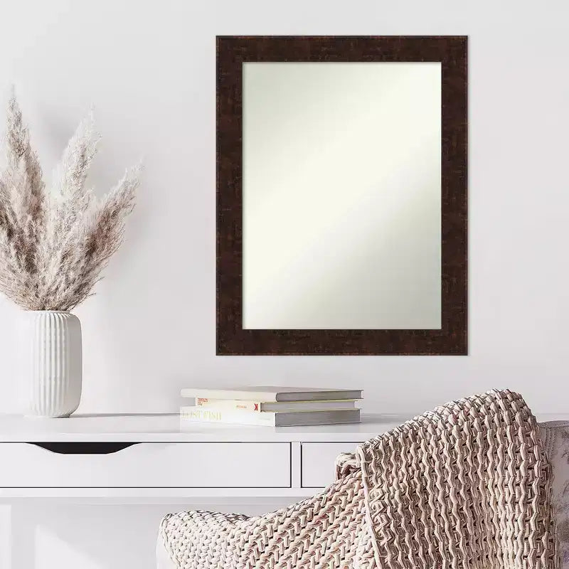 Specchio da parete stretto bronzo marmorizzato William 56 x 71 cm senza smussatura - Amanti Art