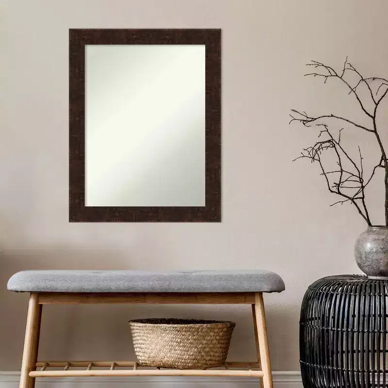 Specchio da parete stretto bronzo marmorizzato William 56 x 71 cm senza smussatura - Amanti Art