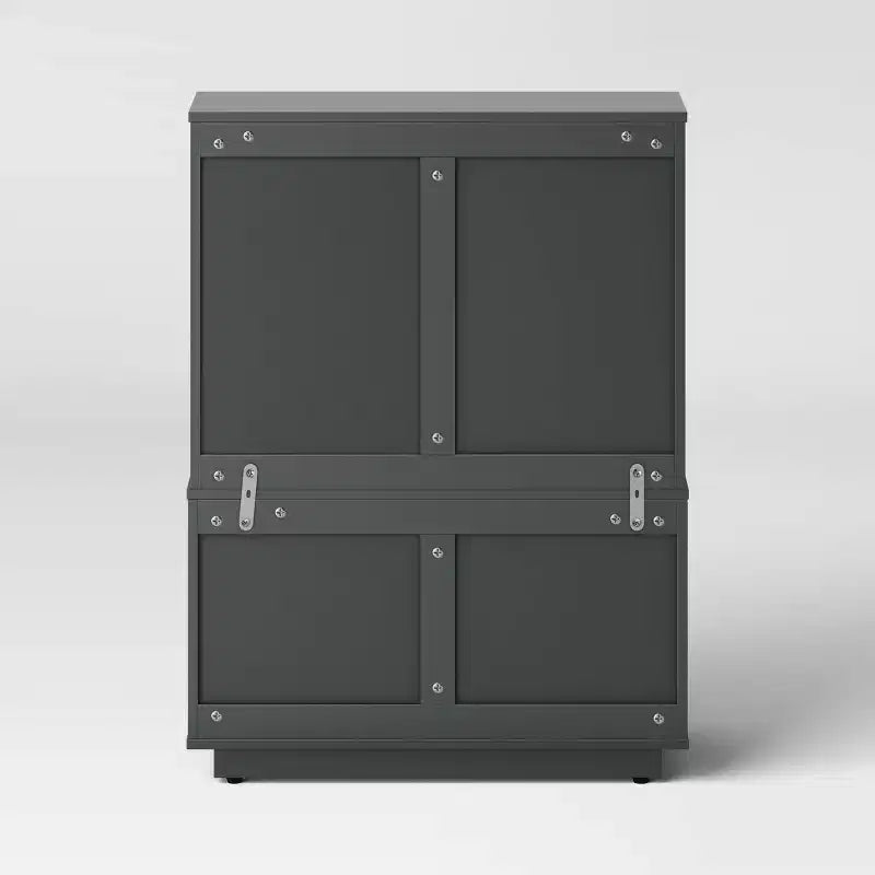 Libreria modulare moderna per bambini grigio scuro - Pillowfort™: libreria verticale a 4 ripiani, struttura in MDF, altezza 96,5 cm