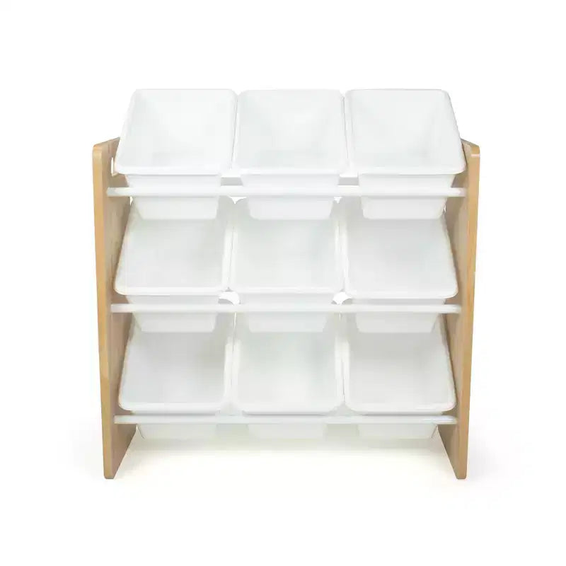 Contenitore giocattoli Kids' Journey con 9 contenitori in plastica legno naturale/bianco - Humble Crew: Struttura in MDF, 3 ripiani