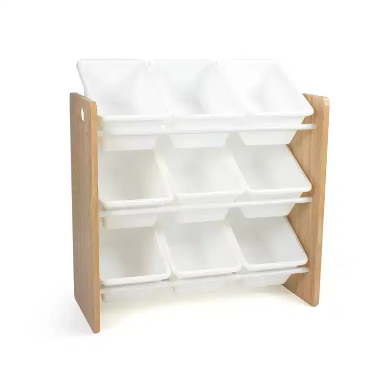 Contenitore giocattoli Kids' Journey con 9 contenitori in plastica legno naturale/bianco - Humble Crew: Struttura in MDF, 3 ripiani