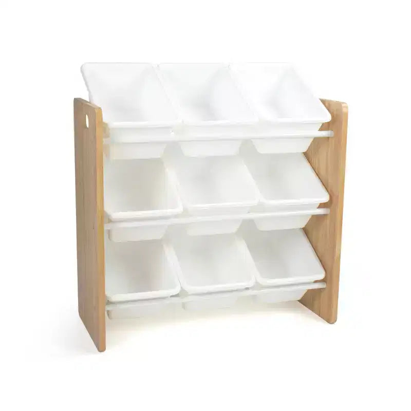 Contenitore giocattoli Kids' Journey con 9 contenitori in plastica legno naturale/bianco - Humble Crew: Struttura in MDF, 3 ripiani