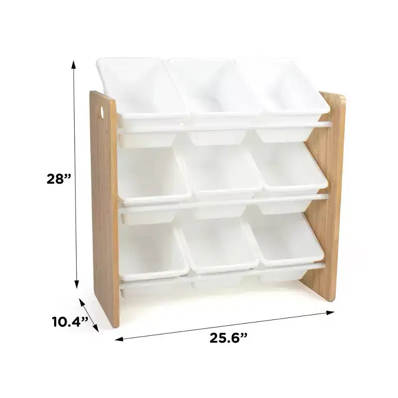 Contenitore giocattoli Kids' Journey con 9 contenitori in plastica legno naturale/bianco - Humble Crew: Struttura in MDF, 3 ripiani