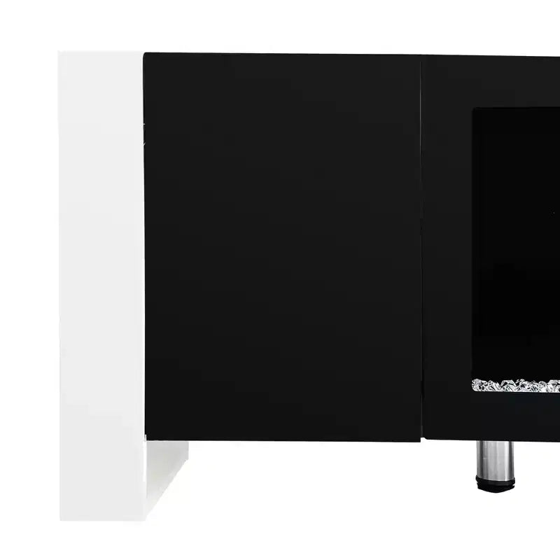 Mobile TV moderno Whisen adatto a televisori fino a 78 pollici con aspetto camino elettrico non riscaldante e 2 armadietti