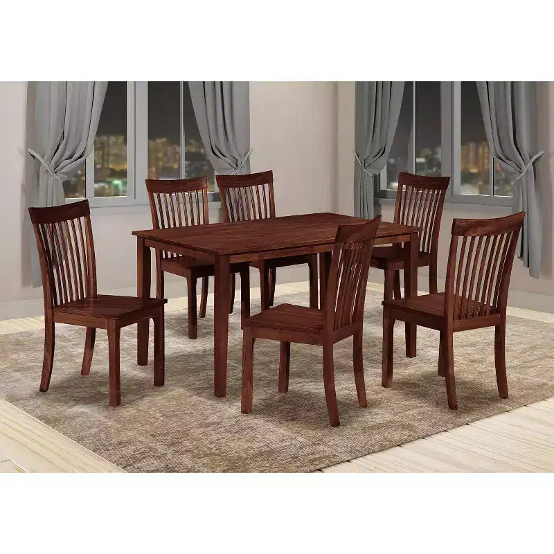 Kings Brand Furniture - Kurmer Tavolo da Pranzo Rettangolare in Legno per Cucina, Cappuccino