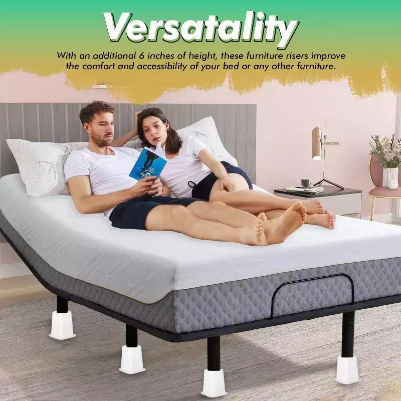Kings Brand Furniture - Alzaletto per Carichi Pesanti - Rialzi per Mobili da 6 Pollici - Set di 4 Rialzi Impilabili