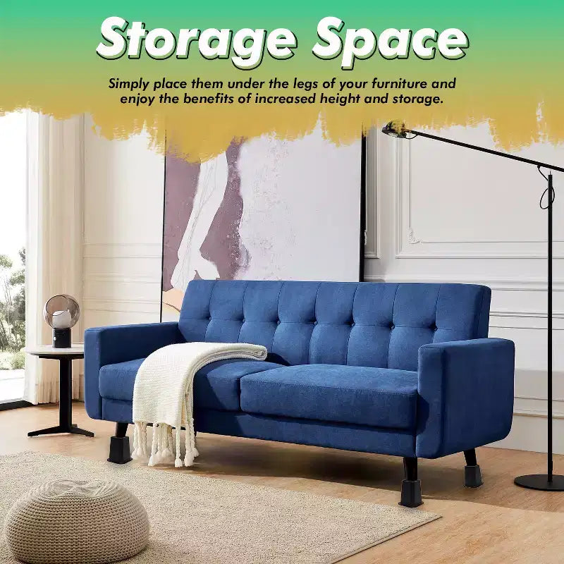 Kings Brand Furniture - Alzaletto per Carichi Pesanti - Rialzi per Mobili da 6 Pollici - Set di 4 Rialzi Impilabili