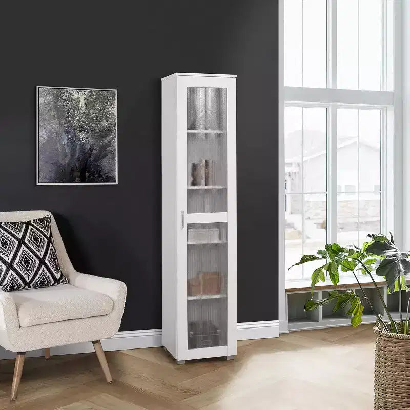 Mobile espositore alto Kings Brand Furniture Romero con 1 anta