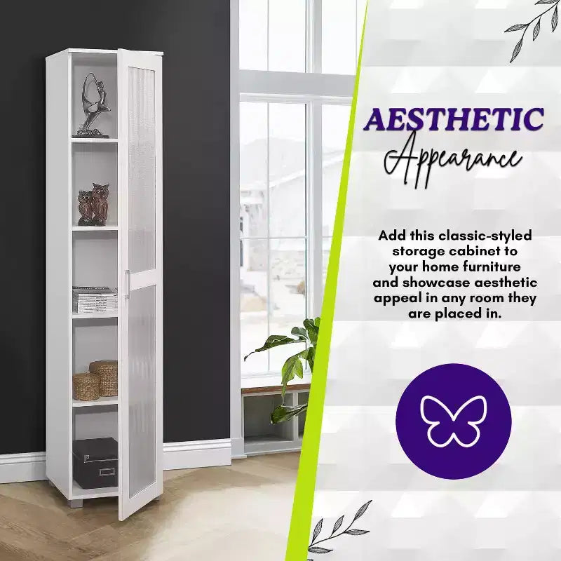 Mobile espositore alto Kings Brand Furniture Romero con 1 anta