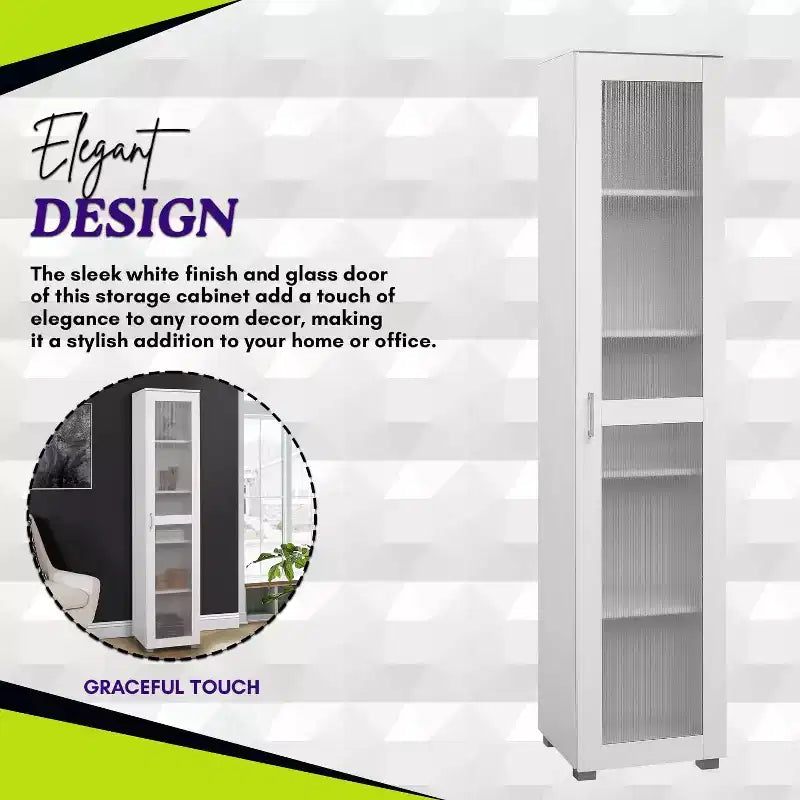 Mobile espositore alto Kings Brand Furniture Romero con 1 anta