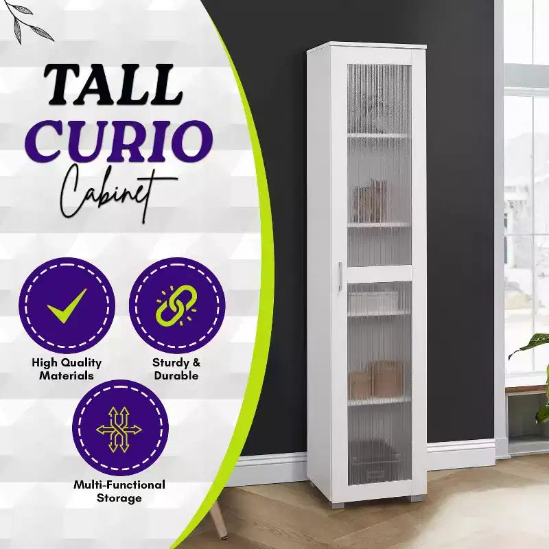 Mobile espositore alto Kings Brand Furniture Romero con 1 anta
