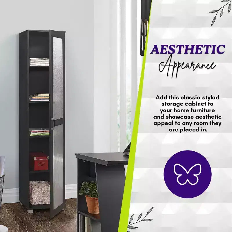 Mobile espositore alto Kings Brand Furniture Romero con 1 anta