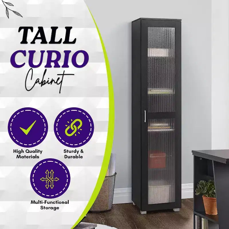 Mobile espositore alto Kings Brand Furniture Romero con 1 anta