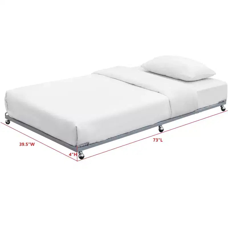 Kings Brand Furniture - Struttura letto estraibile con rotelle, in metallo, per divano letto, con doghe in acciaio, misura singola