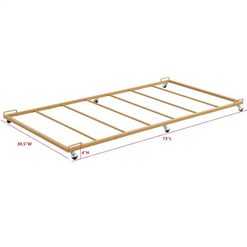 Kings Brand Furniture - Struttura letto estraibile con rotelle, in metallo, per divano letto, con doghe in acciaio, misura singola