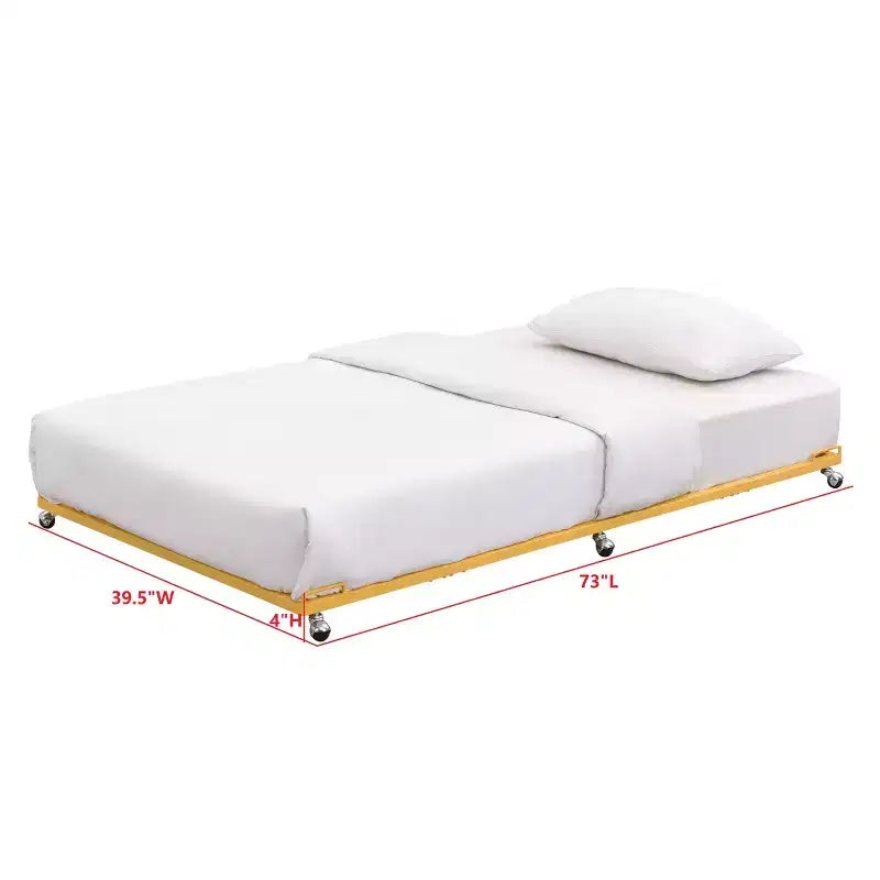 Kings Brand Furniture - Struttura letto estraibile con rotelle, in metallo, per divano letto, con doghe in acciaio, misura singola