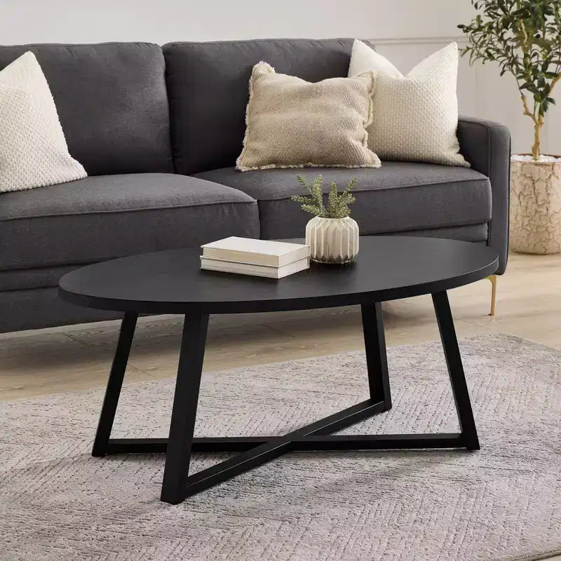 Set di tavolini da caffè ovali in legno Roundhill Furniture Modern Harmony, 3 pezzi