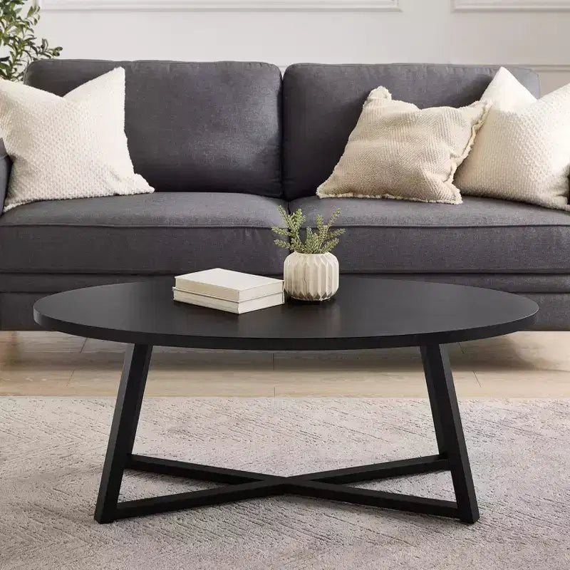 Set di tavolini da caffè ovali in legno Roundhill Furniture Modern Harmony, 3 pezzi