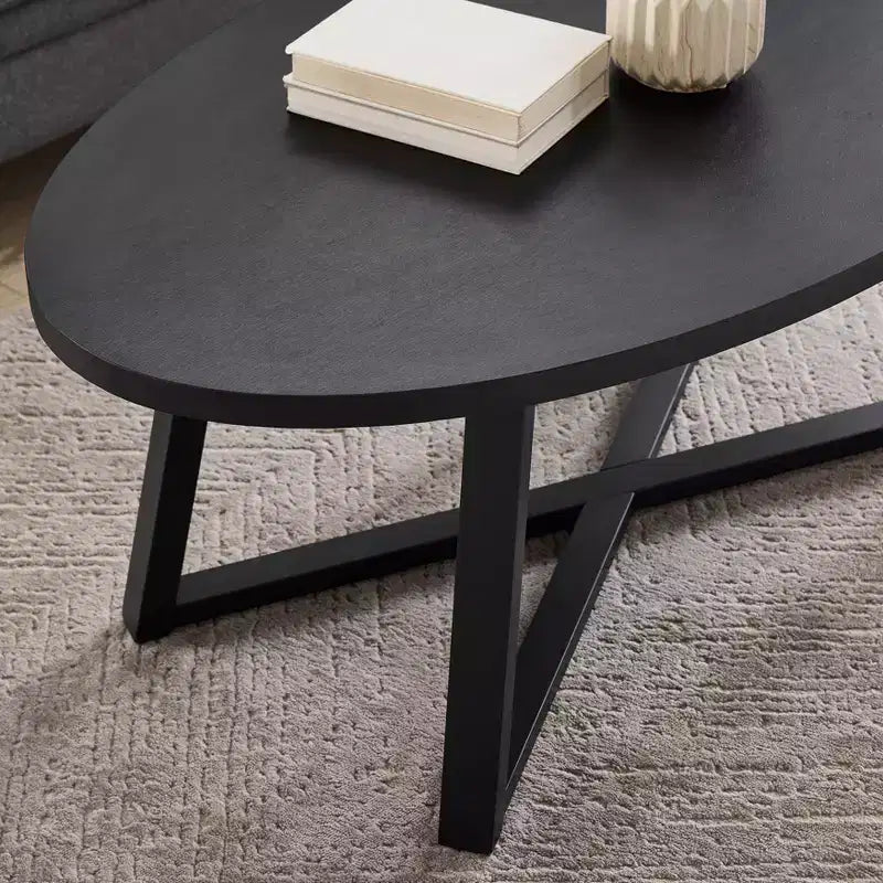 Set di tavolini da caffè ovali in legno Roundhill Furniture Modern Harmony, 3 pezzi