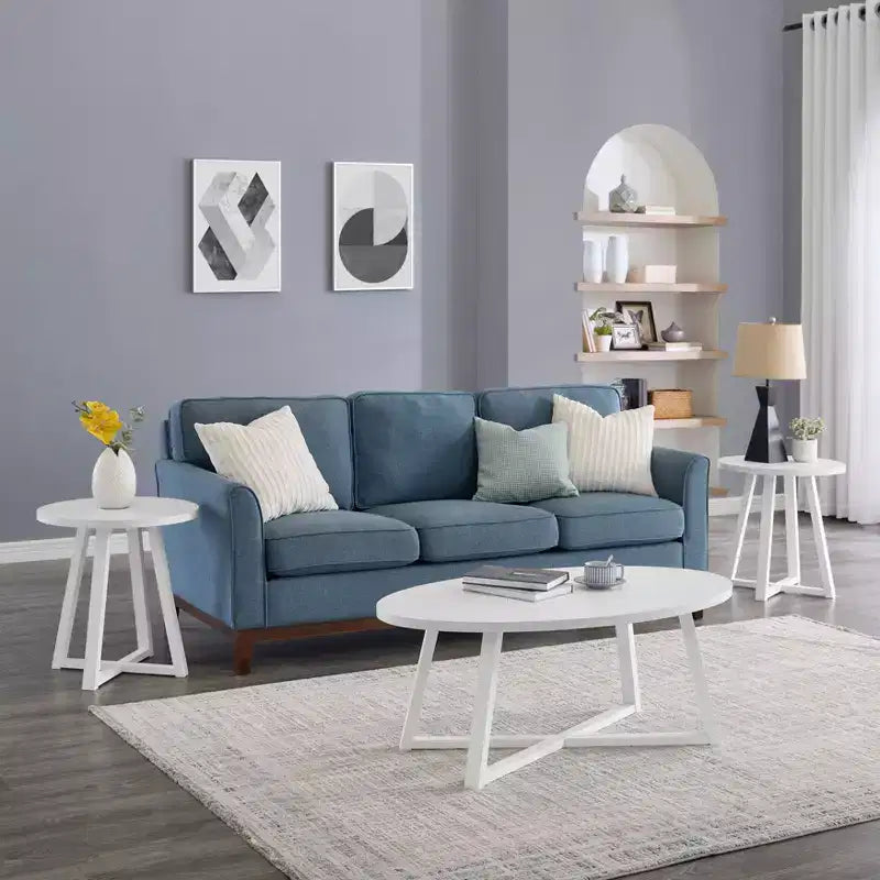 Set di tavolini da caffè ovali in legno Roundhill Furniture Modern Harmony, 3 pezzi