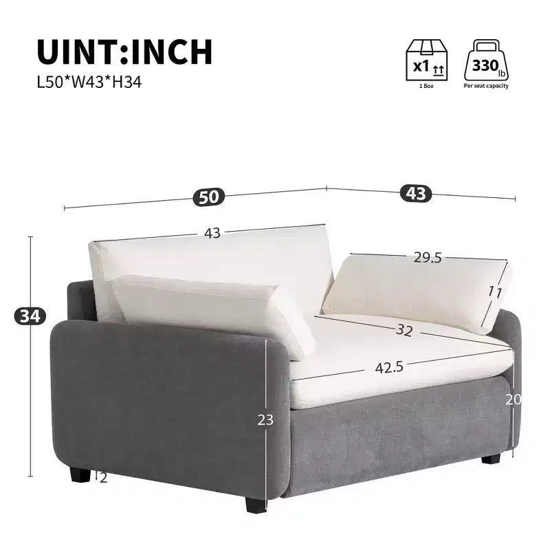 Poltrona GDFStudio Lilith 50 in ciniglia oversize a blocchi di colore, poltrona singola