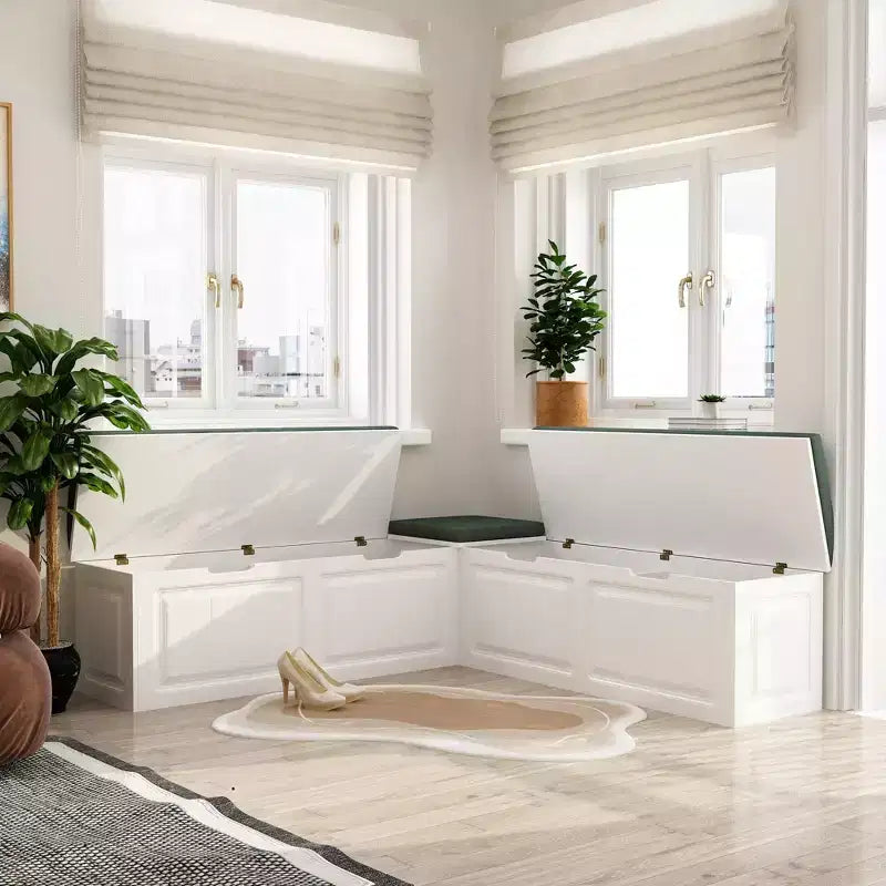 Famapy Panchina Angolare a L Elegante e Pratica Panchina Porta Scarpe per l'Organizzazione Domestica