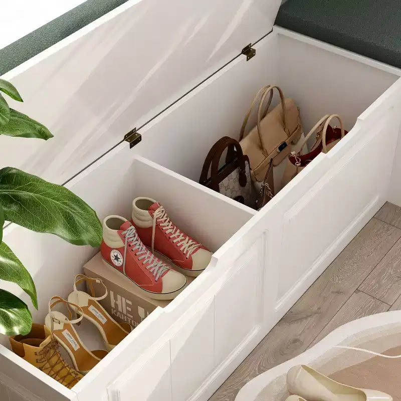 Famapy Panchina Angolare a L Elegante e Pratica Panchina Porta Scarpe per l'Organizzazione Domestica