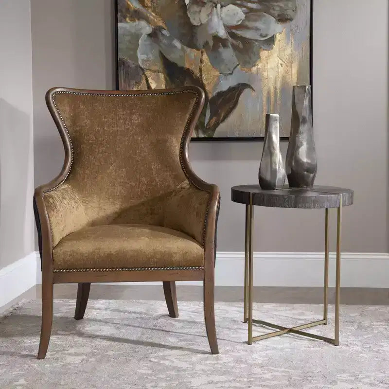 Tavolino d'appoggio Uttermost Taja da 50,8 cm in noce scuro e ottone