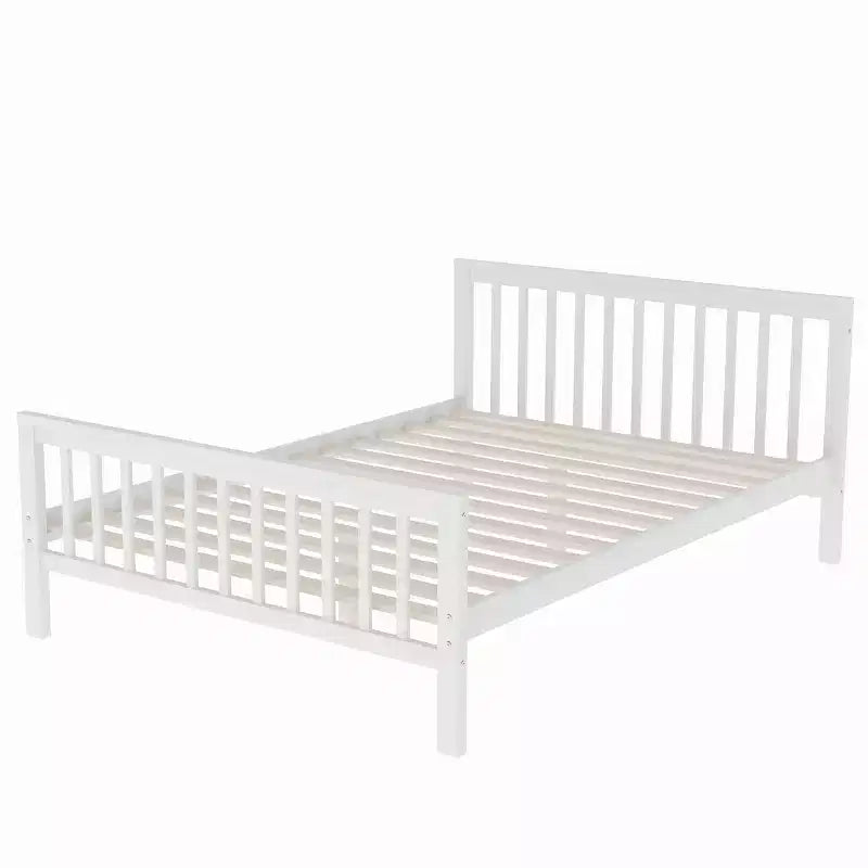 Whisen 97,2L 78,4W Moderno Letto a Soppalco in Legno Matrimoniale a Castello con Contenitore a Scala