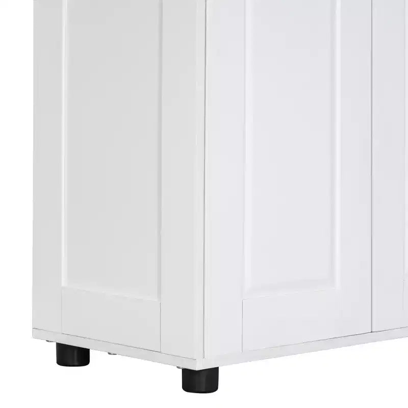 Mobiletto portaoggetti Whisen in stile minimalista con doppie ante e ripiani regolabili per bagno, ufficio - Bianco