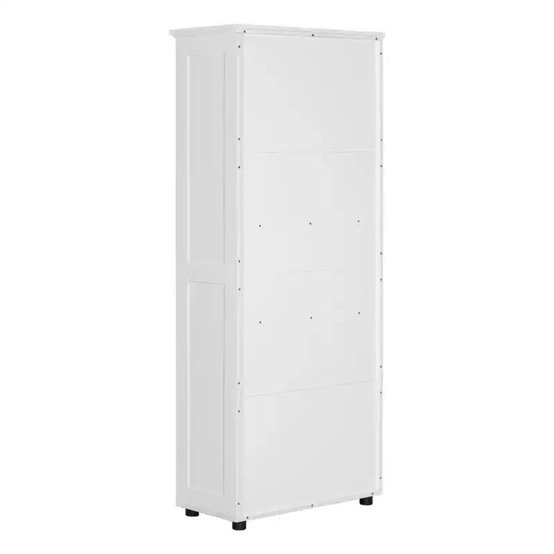 Mobiletto portaoggetti Whisen in stile minimalista con doppie ante e ripiani regolabili per bagno, ufficio - Bianco