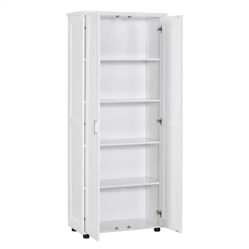 Mobiletto portaoggetti Whisen in stile minimalista con doppie ante e ripiani regolabili per bagno, ufficio - Bianco