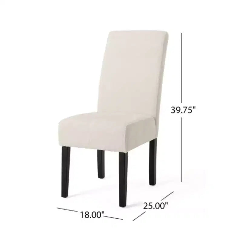 Sedie da pranzo eleganti rivestite in tessuto beige – Set di due pezzi abbinati