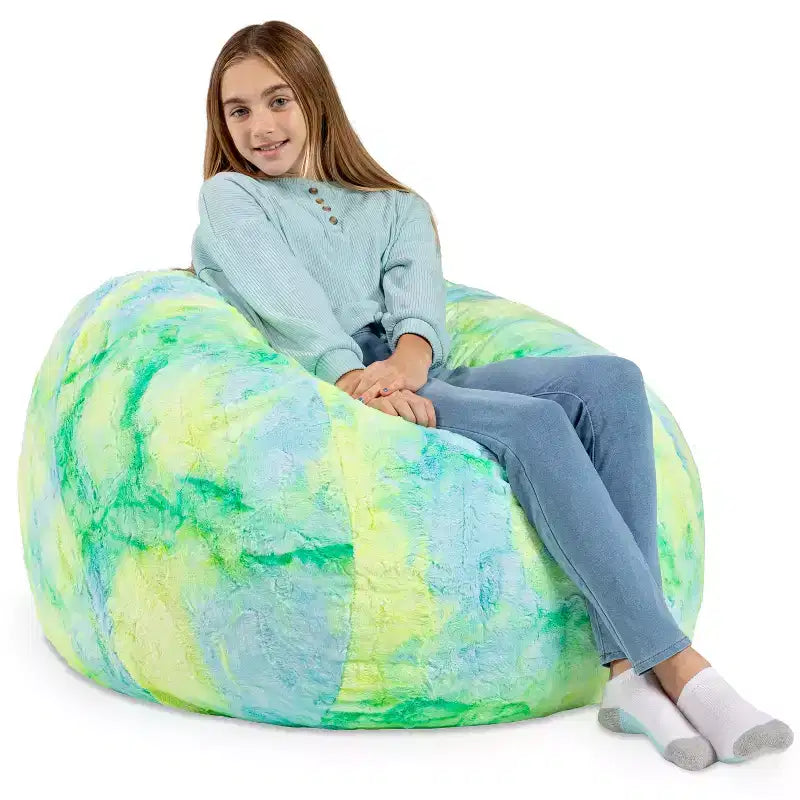 Poltrona Sacco Jaxx Saxx da 90 cm - Pelliccia Sintetica - Colori Divertenti