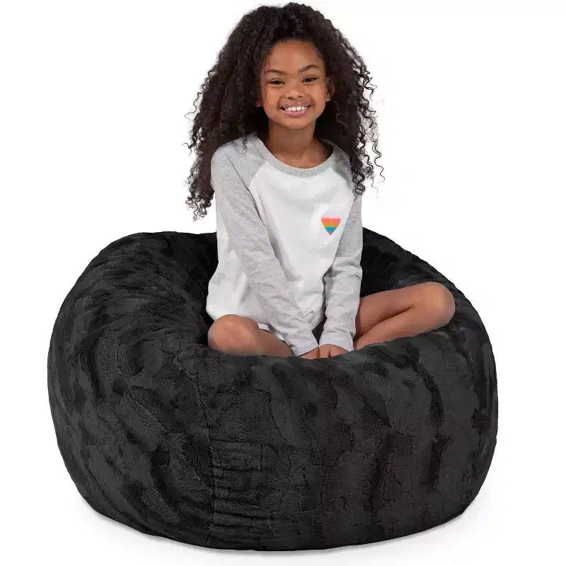 Poltrona Sacco Jaxx Saxx da 90 cm - Pelliccia Sintetica - Colori Divertenti