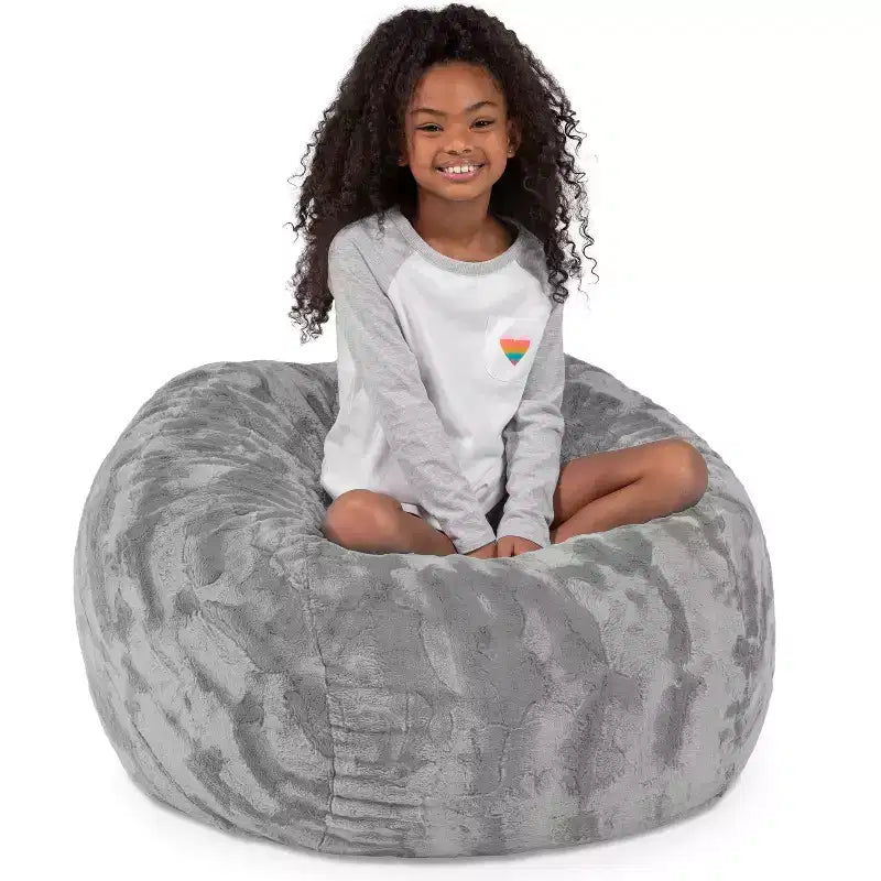 Poltrona Sacco Jaxx Saxx da 90 cm - Pelliccia Sintetica - Colori Divertenti